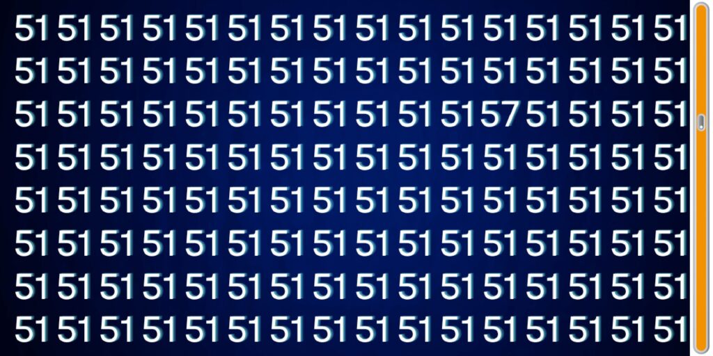 Sfida visiva es: solo gli occhi più allenati possono scovare l'intruso nascosto tra i 51 in meno di 9 secondi! Metti alla prova la tua attenzione e velocità ora!
