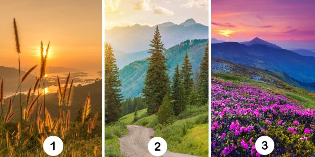 Test della personalità: Scopri te stesso scegliendo un paesaggio! Quale dei 3 nell'immagine riflette il tuo carattere?